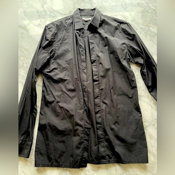 Helmet Lang black button down shirt, Size XS - Picture 1 of 6